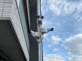 防犯カメラ設置工事 ポール建柱＋カメラ2台＋センサーライト 増渕電気2