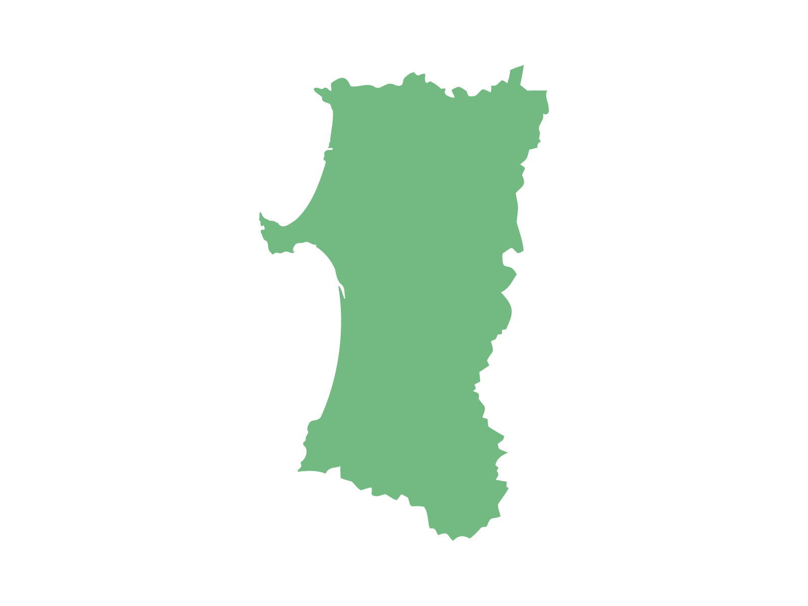 秋田県のシルエット