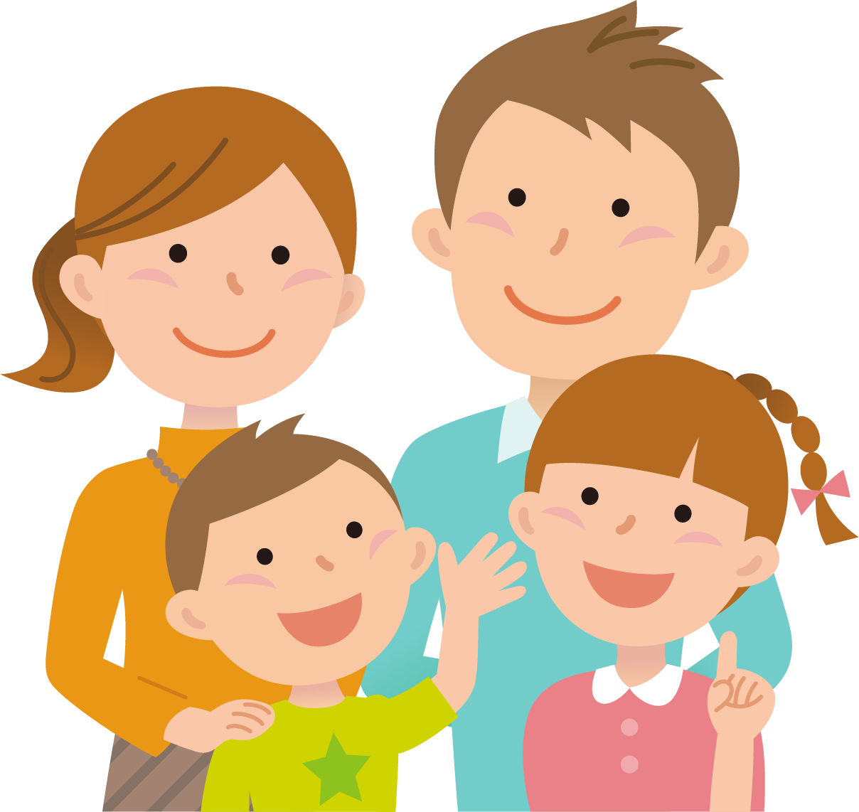 4人家族のイラスト